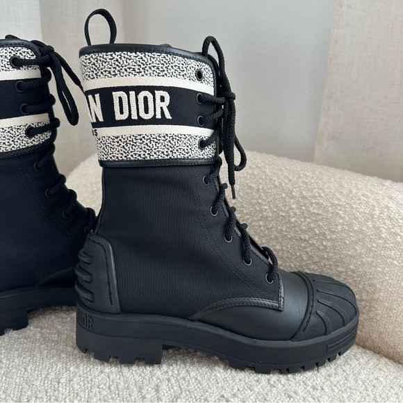 KEEPING • Christian Dior D-Major Moto Black Mid Calf Boots Shoes - Picture 5 of 15